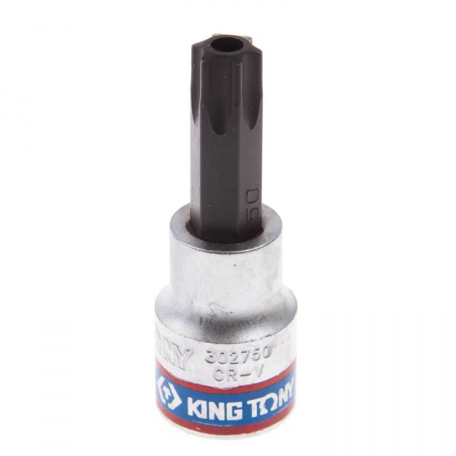 Насадка (бита) торцевая 3/8", TORX, T50, L = 50 мм, с отверстием KING TONY 302750 Насадки фото, изображение